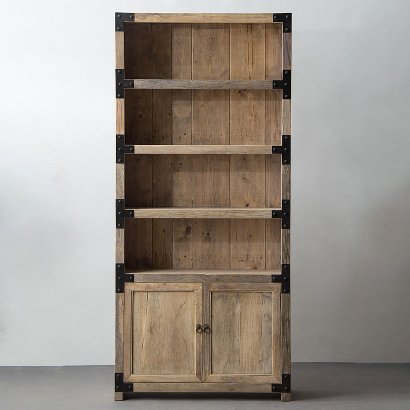 Modern Burlywood Solid Wood China Cabinet