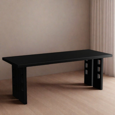 Modern simple rectangular solid wood dining table