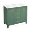 Ensemble de meuble-lavabo 72 po avec lavabo en céramique (séparé), meuble-lavabo simple autoportant moderne avec tiroirs et armoires, meuble de rangement pour la salle de bain, ensemble de meuble-lavabo avec cadre en bois massif, vert