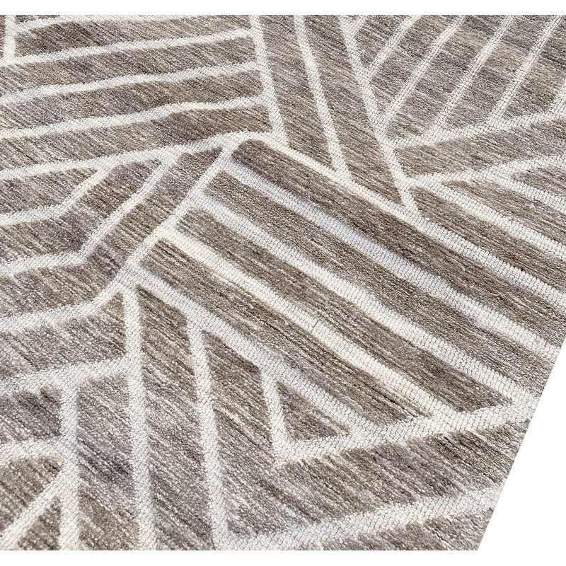 Beige Geometric Boho Farmhouse Soft Pile Boho Minimal Large Area Rug, Rectangle 8' x 10'