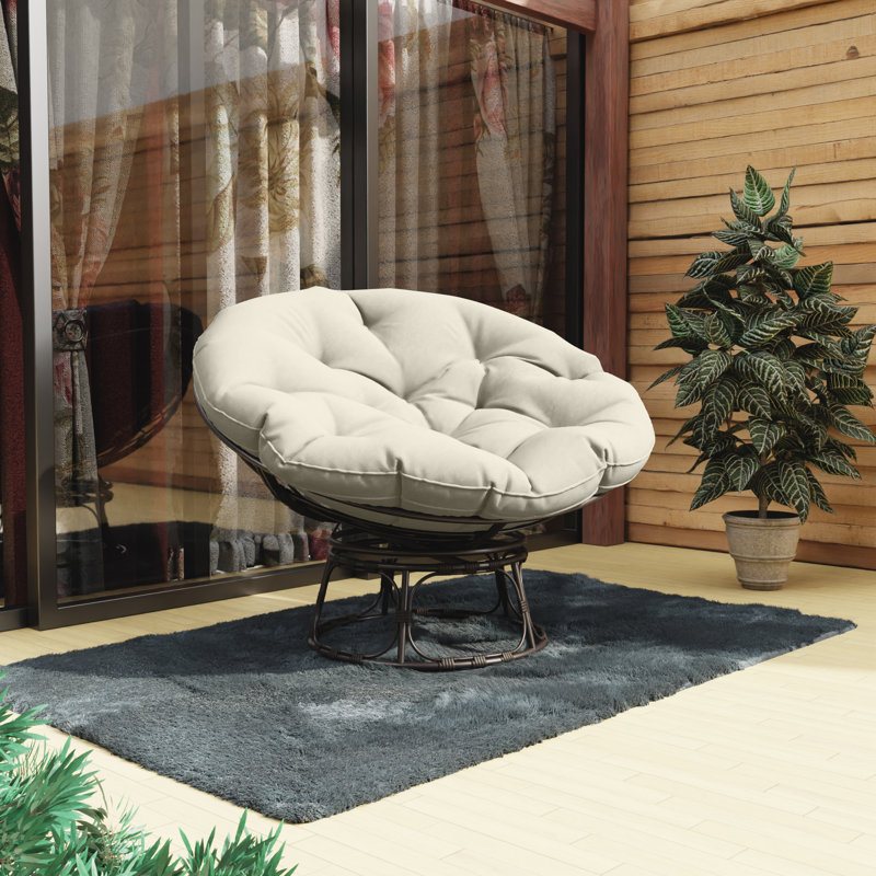 Chaise Papasan toutes saisons avec coussin Eneas, Beige