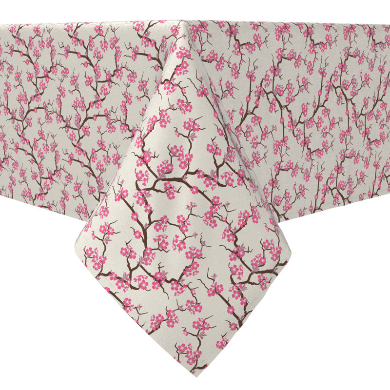 Square Floral Cotton Tablecloth