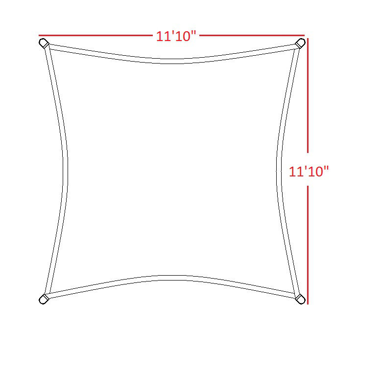 Voile d’ombrage carré 11 pi 10, Vert lime, 11 pi 10 po x 11 pi 10 po