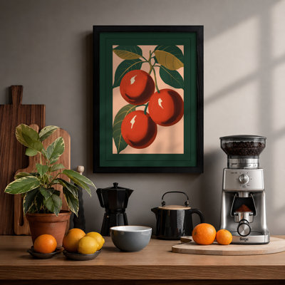 Hanging Red Apples Botanical - Framed Print