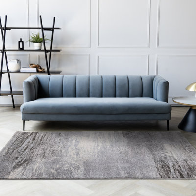 Rug Branch 7' X 10' (6'7'' X 9'6'') Organic Indoor Area Rug, White Grey , Contemporary Modern - Living Room, Bedroom, Dining Room, And Kitchen