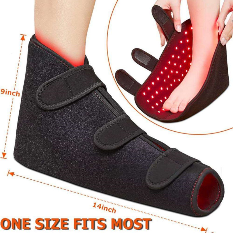 660nm & 850nm Led Red Light Therapy Shoe Device With Pulse Mode, Timer & Temperature Setting For Foot Feet Toes Instep Pain Relief (single)