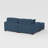 4-Piece Upholstered Navy Corduroy Modular Sectional Sleeper Sofa Set With Armchairs & Removable Ottomans-2141247083