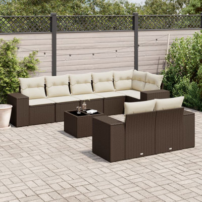  Ensemble de canapé de jardin modulaire en rotin PE