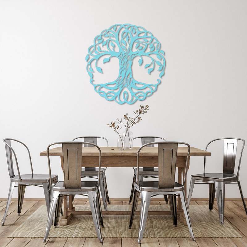 Traditional Landscape & Nature Wall Decor on Metal, Seafoam, 18" H x 18" W x 0.06" D