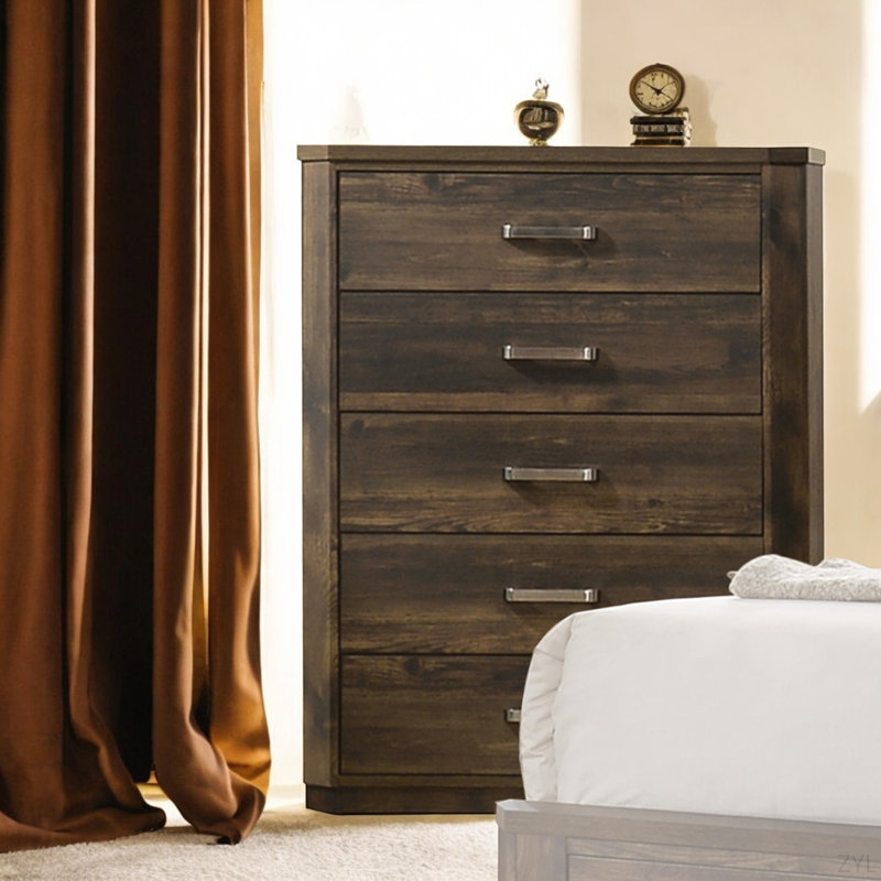 Commode rustique à finition noyer