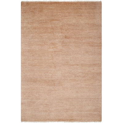 Hand Knotted Wool Area Rug in Pink