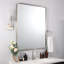 Contemporary Rectangle Bathroom Vanity Mirror | Stainless Steel Thick Frame-336024005-336024003
