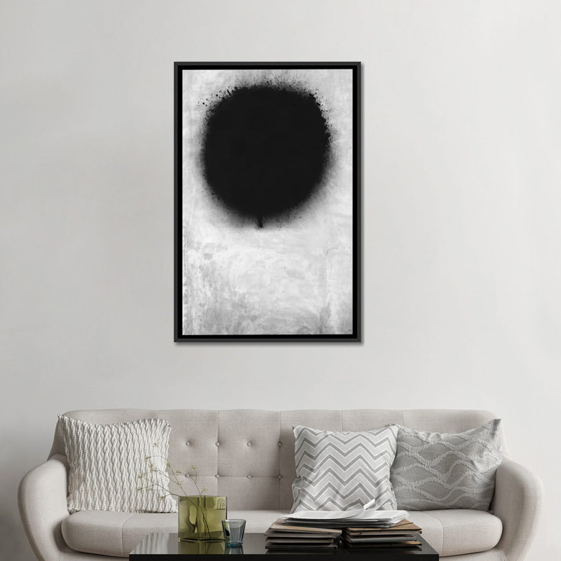 Albree Modern a NEGative Sun, impression sur toile, Toile avec cadre flottant noir, Pas de tapis