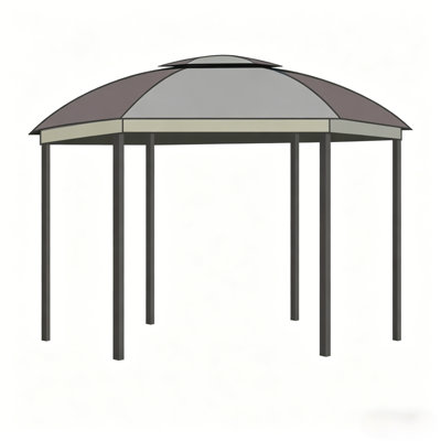 Dome Gazebo Canopy Shelter,Round Outdoor Gazebo,Double-Tier Roof Party Gazebo,Garden Canopy Gazebo