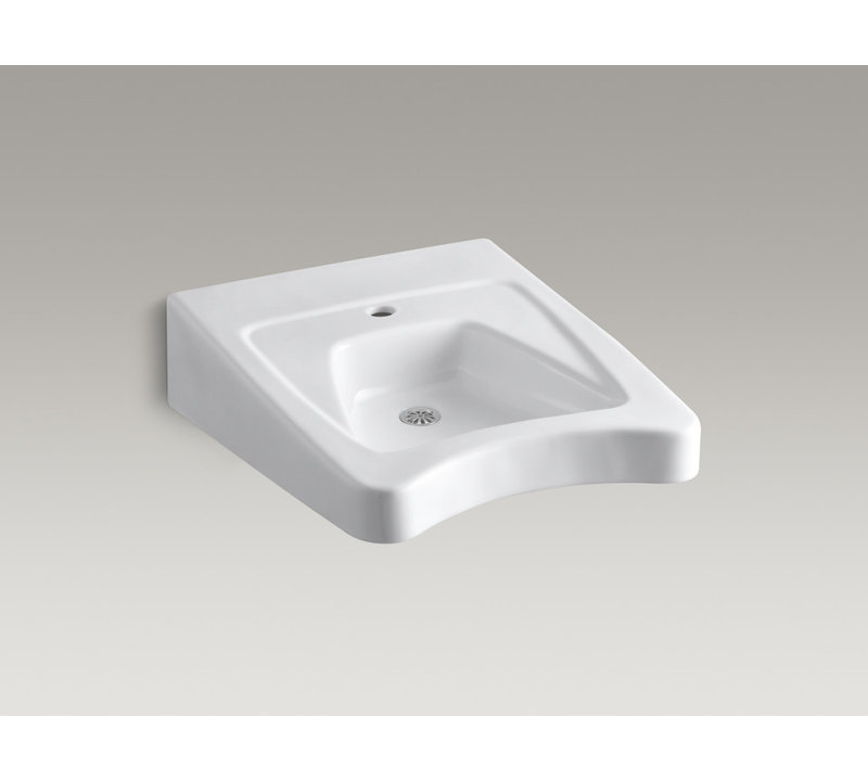 Lavabo de salle de bain mural en céramique 20 "avec trop-plein Morningside ™, Blanc, Simple