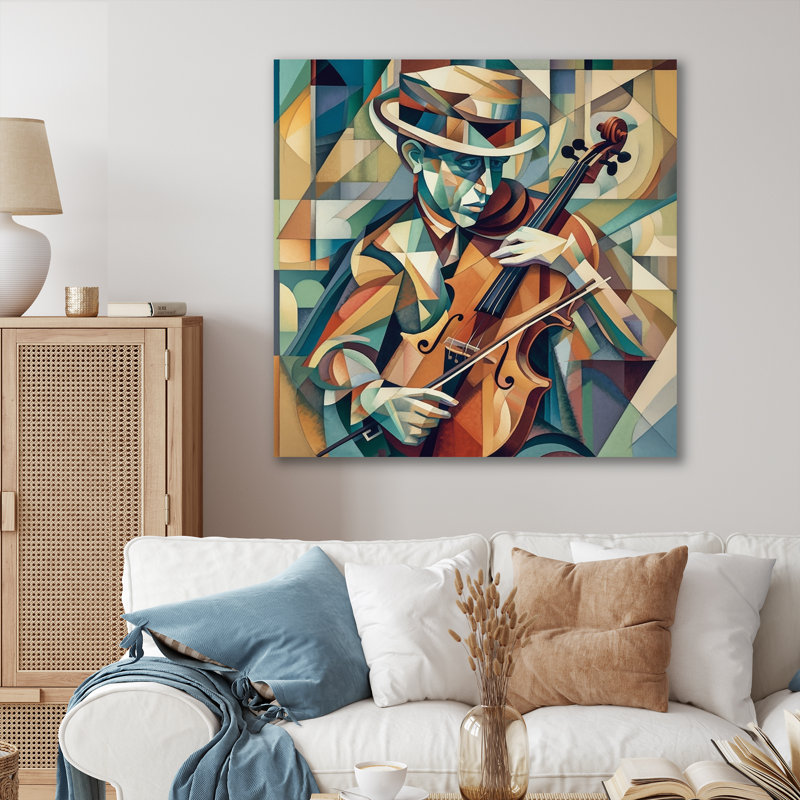 The Modern Violinist I - reproduction d'art, H 16 po x l 16 po x P 1 po, Toile tendue