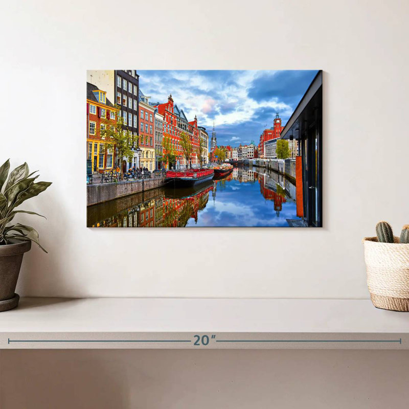Picturesque amsterdam canal Sireci, H 8 po x l 12 po