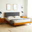 Lit plateforme en bois massif de qualité supérieure avec tête de lit rembourrée Acacia Astoria-300391638-300391636
