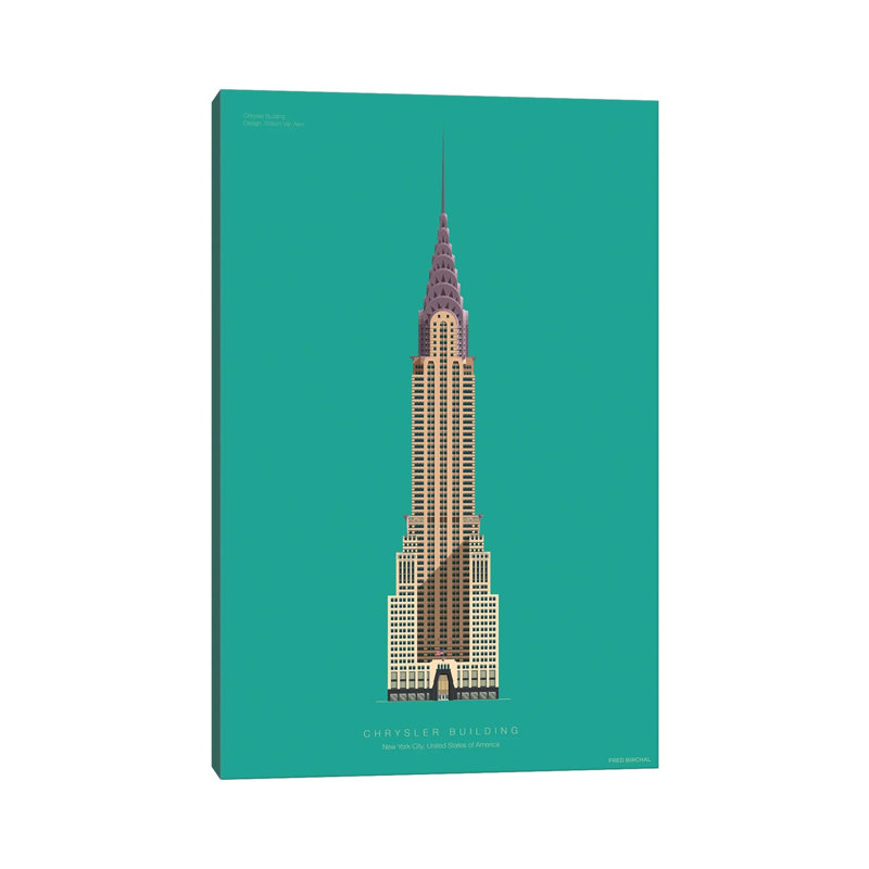 Chrysler Building New York City, Usa 1 Piece Wrapped Canvas Wall Art, 20.32 cm H x 30.48 cm W