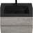 30" Floating Bathroom Vanity, Grey With Black Quartz Sand Basin And Soft Close Atom Trait