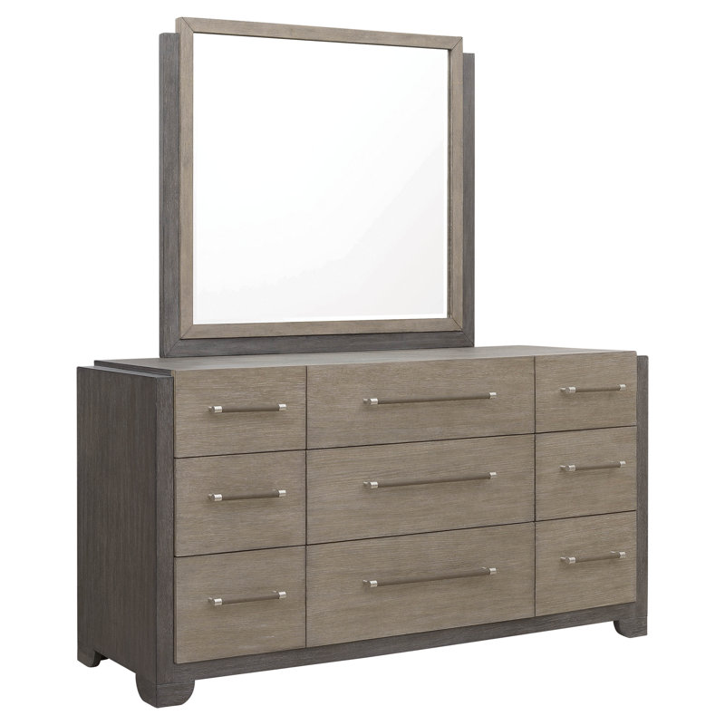 Commode 9 tiroirs avec miroir Mario