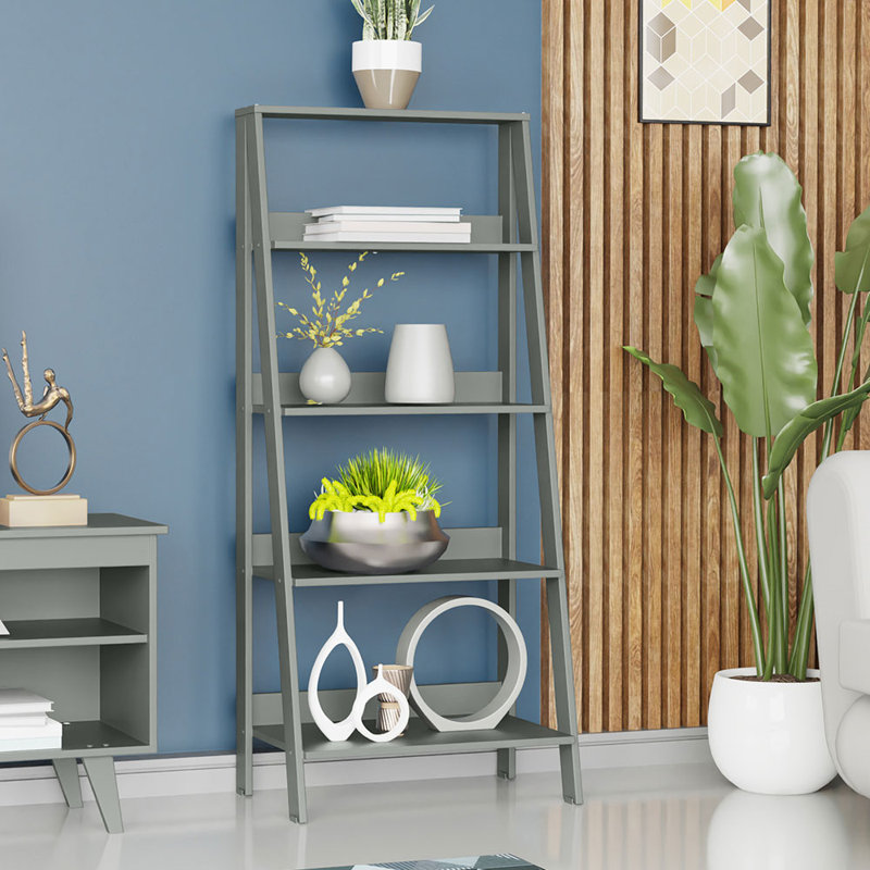 Mercerville 135cm H x 61cm W Bookcase, Grey