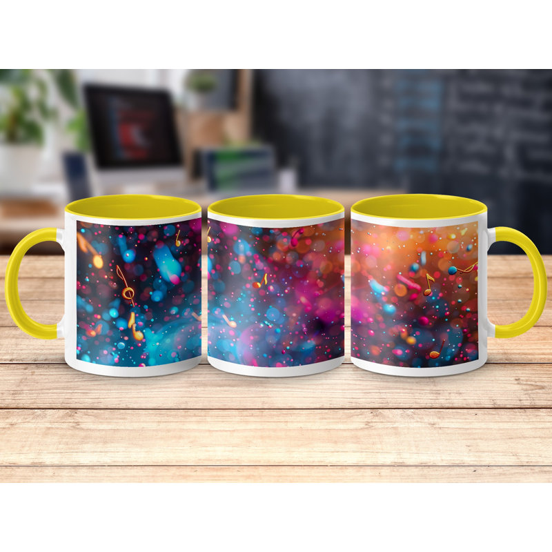 Polka Dot 11oz Accent Coffee Mug, Yellow