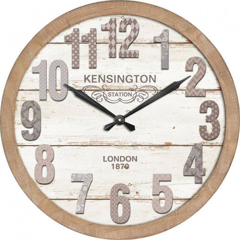 Kensington Station London With Multi Patterned Numbers Wall Clock