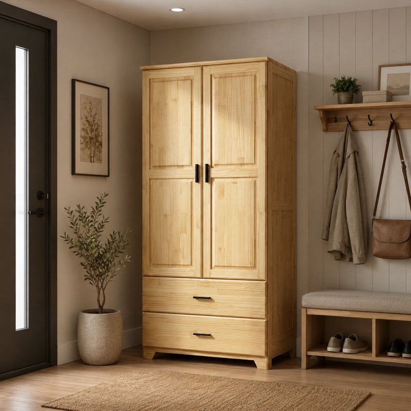 Portes surélevées en pin, Naturel, P 20 po x l 36 po x H 75 po