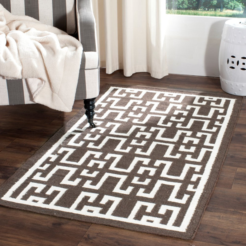 Feliciano Geometric Wool Hand Woven Area Rug, Rectangle 183 x 274 cm