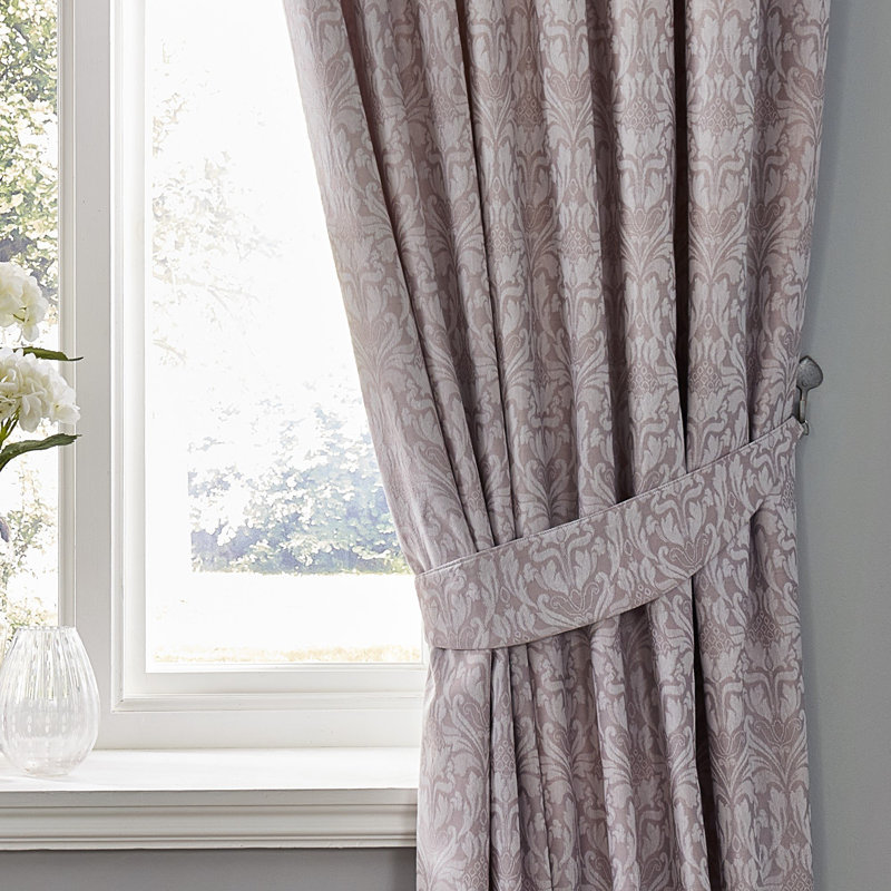 Cotton Blend Semi Sheer Curtain Pair, Lavender