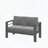 52'' All-Weather Metal Loveseat Patio Sofa with Gray Cushions-148628770