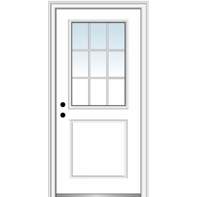 Portes d'entrée intérieures pré-montées en fibre de verre apprêtée avec grilles internes