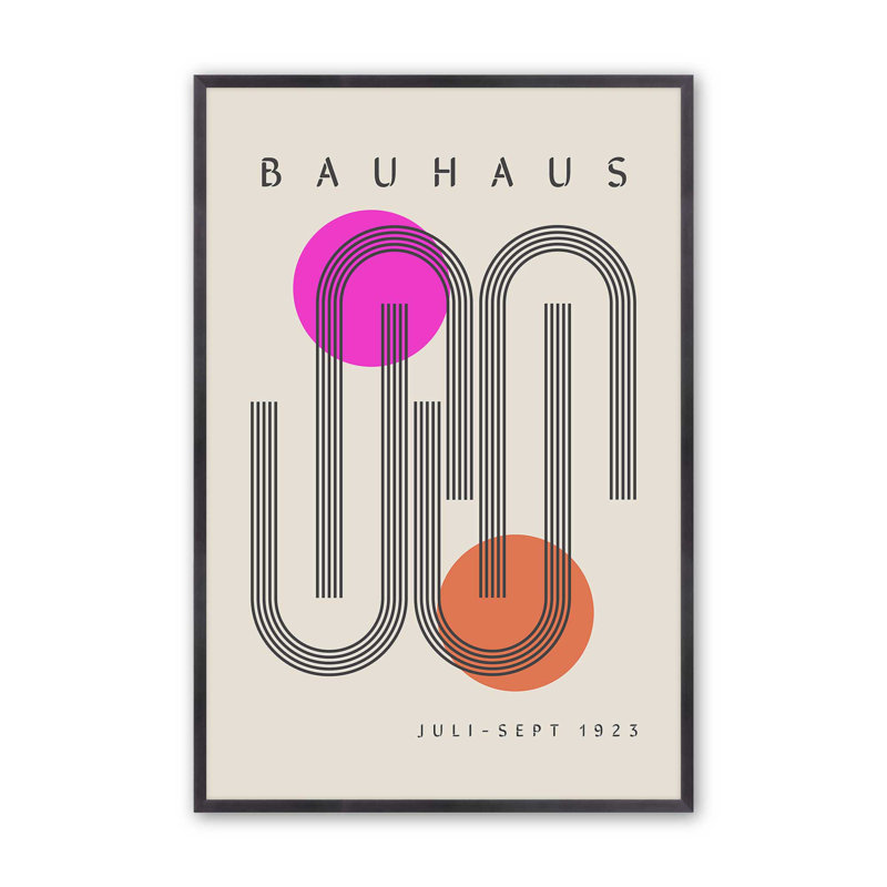 Imprimé de style Bauhaus simplifié, H 15,25 po x l 12,25 po, Zinc patiné