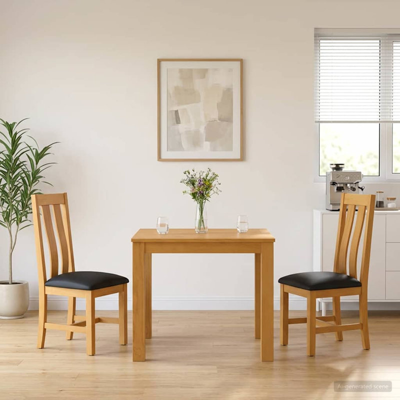 Oak Solid Wood Dining Set, 3