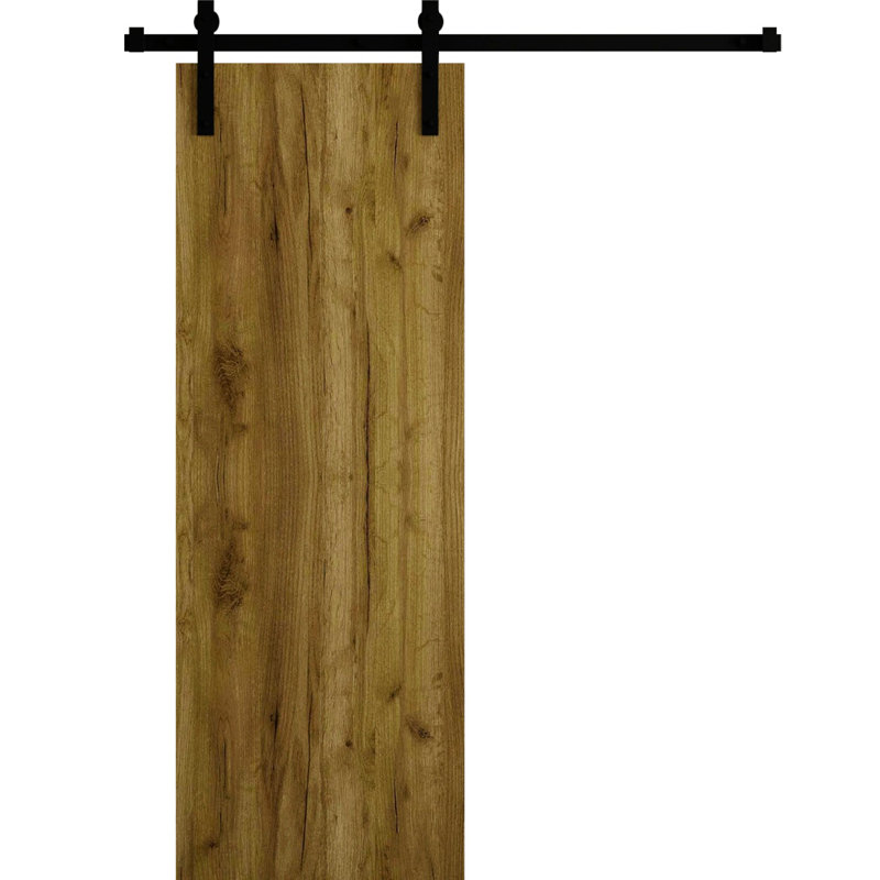 Porte de grange moderne - ESSENTIEL 8001 - Ensemble de quincaillerie lourde sur rail 6,6 pi - Portes intérieures à panneau plein