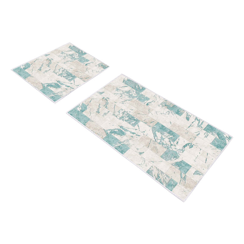 Tapscott Non-Slip Shower Mat, Grey/Turquoise