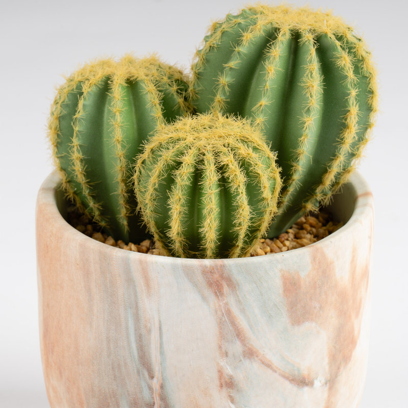20cm Faux Cactus in Cement Pot