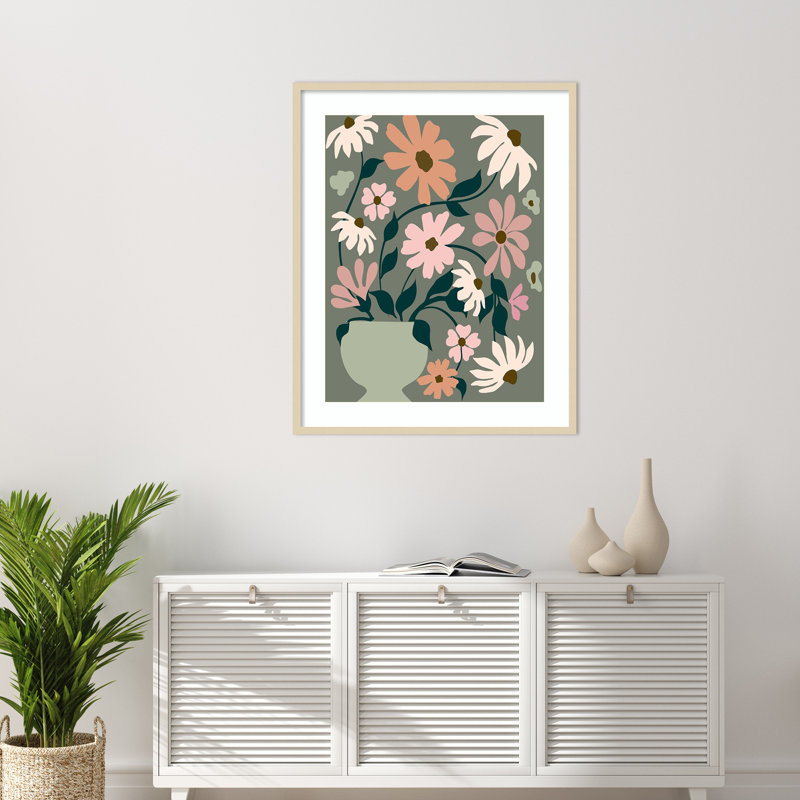 «Vase of Wildflowers» par Incado, impression sur bois encadrée, H 41 po x l 33 po
