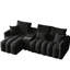 Tissu modulaire noir 91,7 po avec console, porte-gobelet et rangement, porte-nuage modulaire moderne pour un salon confortable