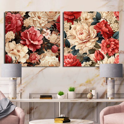Cobbutown - Ensemble de 2 collages carrés floraux