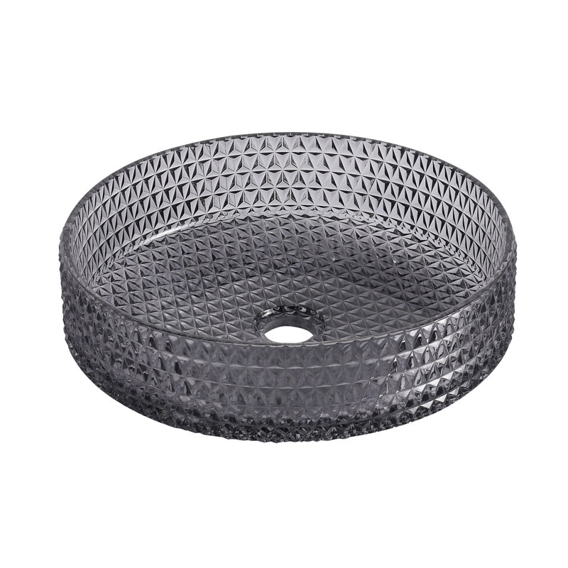 COUOKO Black Glass Circular Bathroom Sink