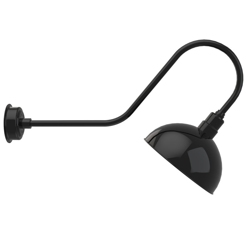 Luminaire de grange d’extérieur à del Dipkarpaz, H 12 po x l 14 po x P 36 po, Noir