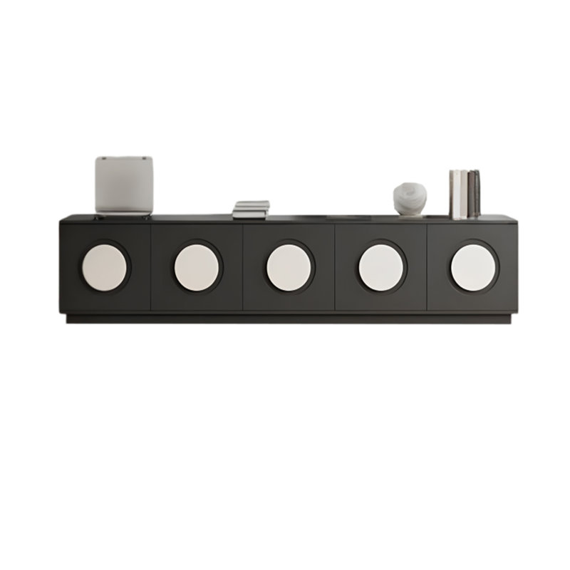 Meuble télé en bois avec armoires et tiroirs, H 15,75 po x L 94,48 po x l 15,75 po, Noir / blanc