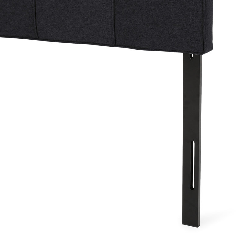 Tête de lit à hauteur ajustable pour lit très grand avec design et réglage contemporain noir, Noir