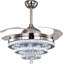 Ventilateur de plafond 42 po à 4 pales rétractables en cristal avec télécommande et ensemble d'éclairage inclus
