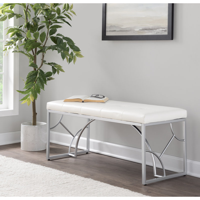 Banc en simili-cuir, Blanc
