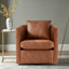 Fauteuil demi-tonneau pivotant en similicuir-1263490522