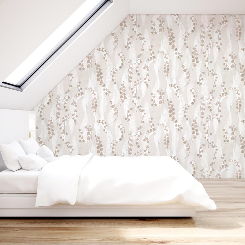 Rouleau de papier peint lisse Girace, Beige