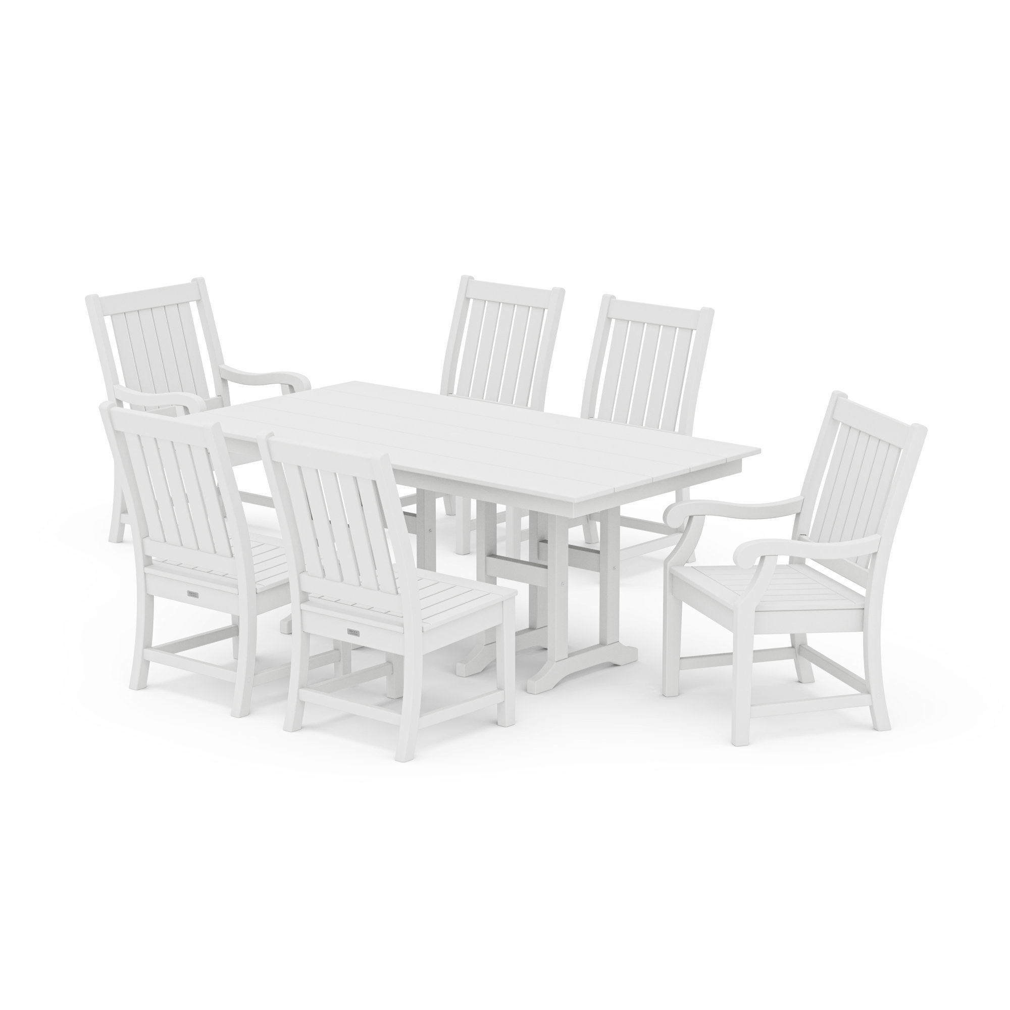 POLYWOOD x Birch Lane Verlyn 7-Piece Farmhouse Dining Set, White